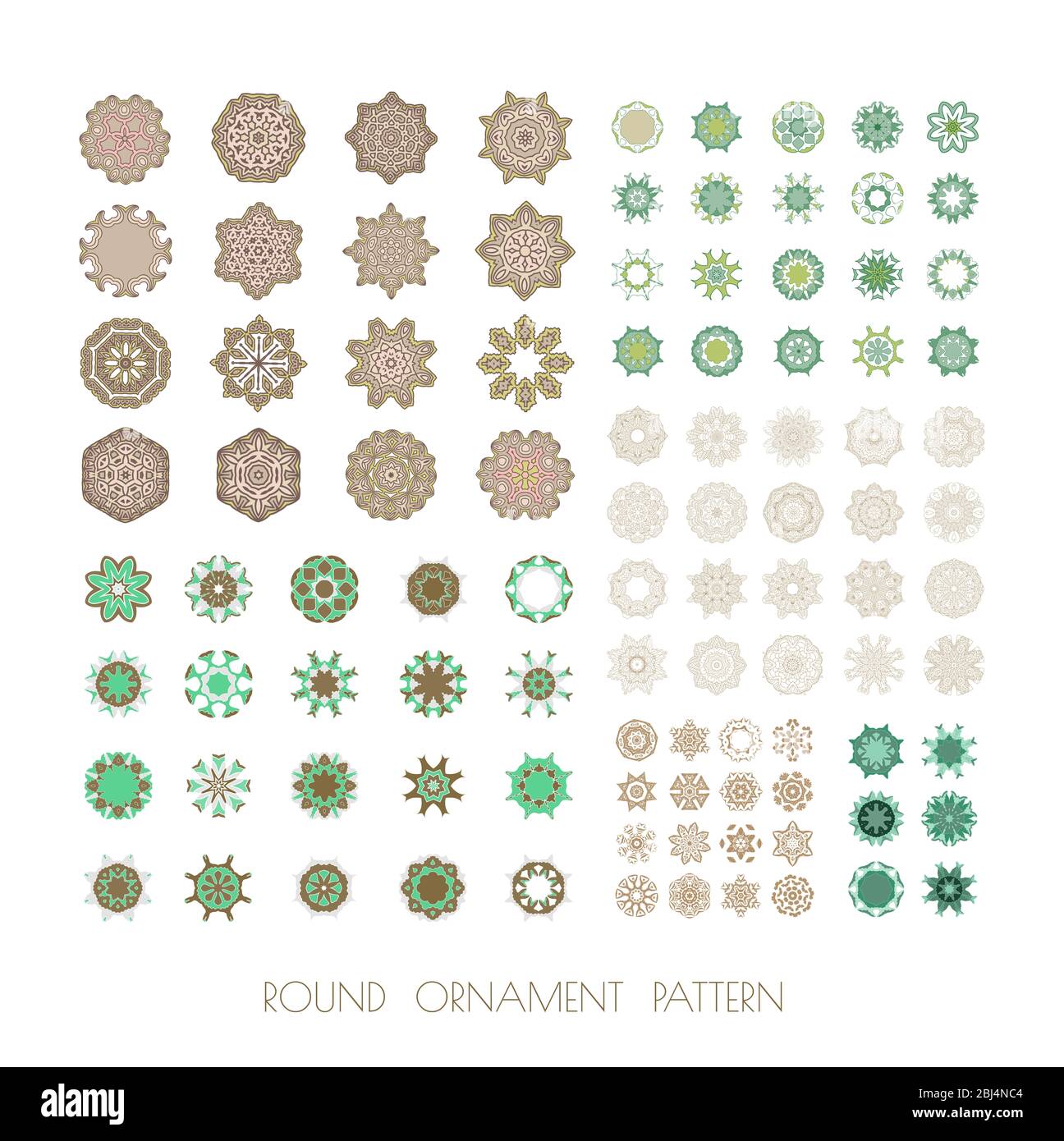 Round ornament pattern collection. Hand drawn circle background Stock ...