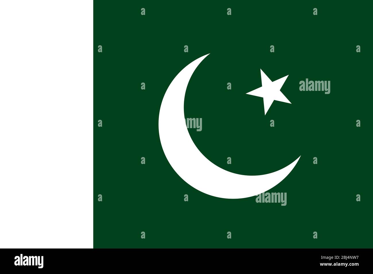 Official Large Flat Flag of Pakistan Horizontal Stock Photo