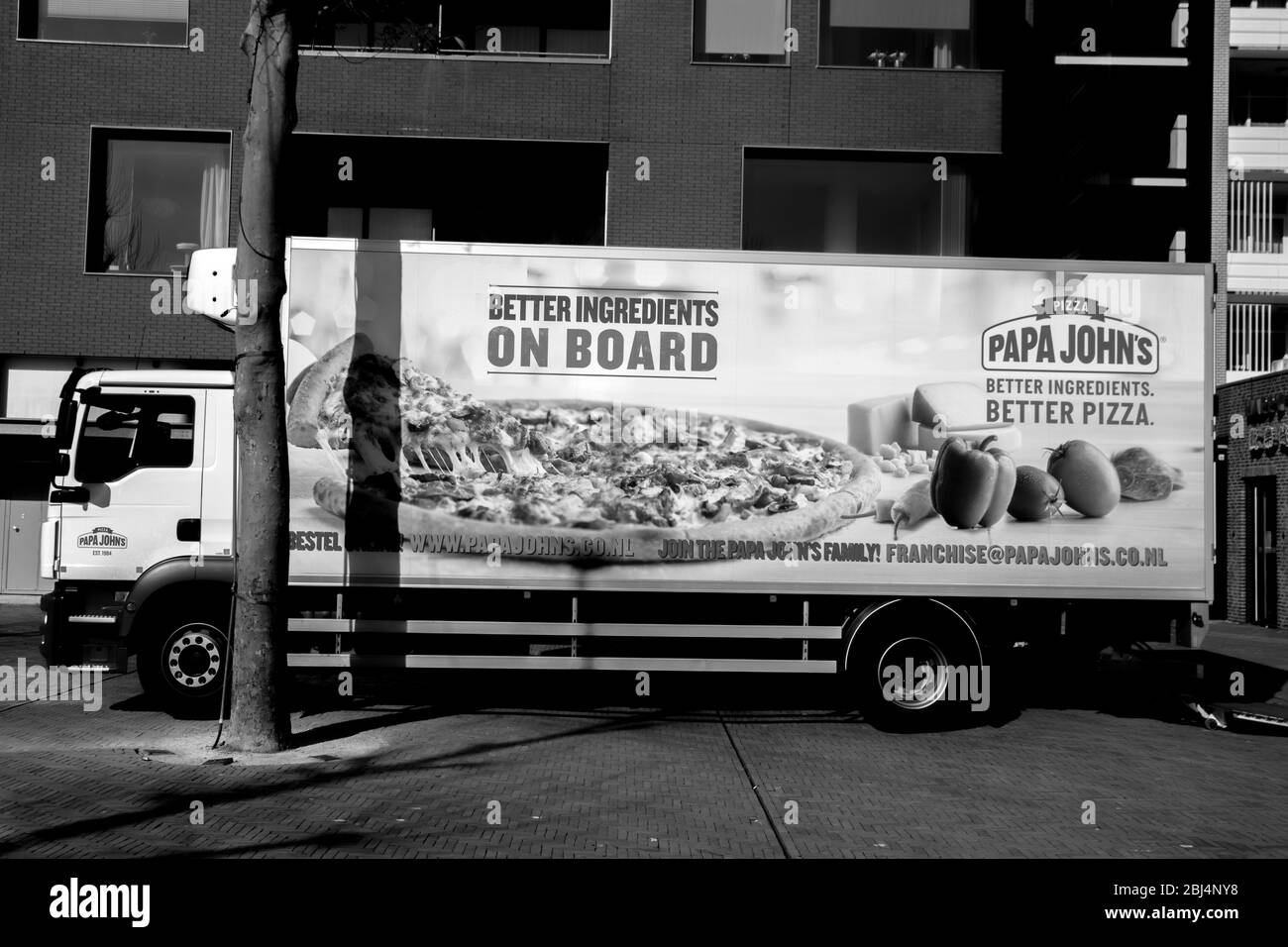 Papa John's Company Truck At Amsterdam The Netherlands 2020 Stock Photo