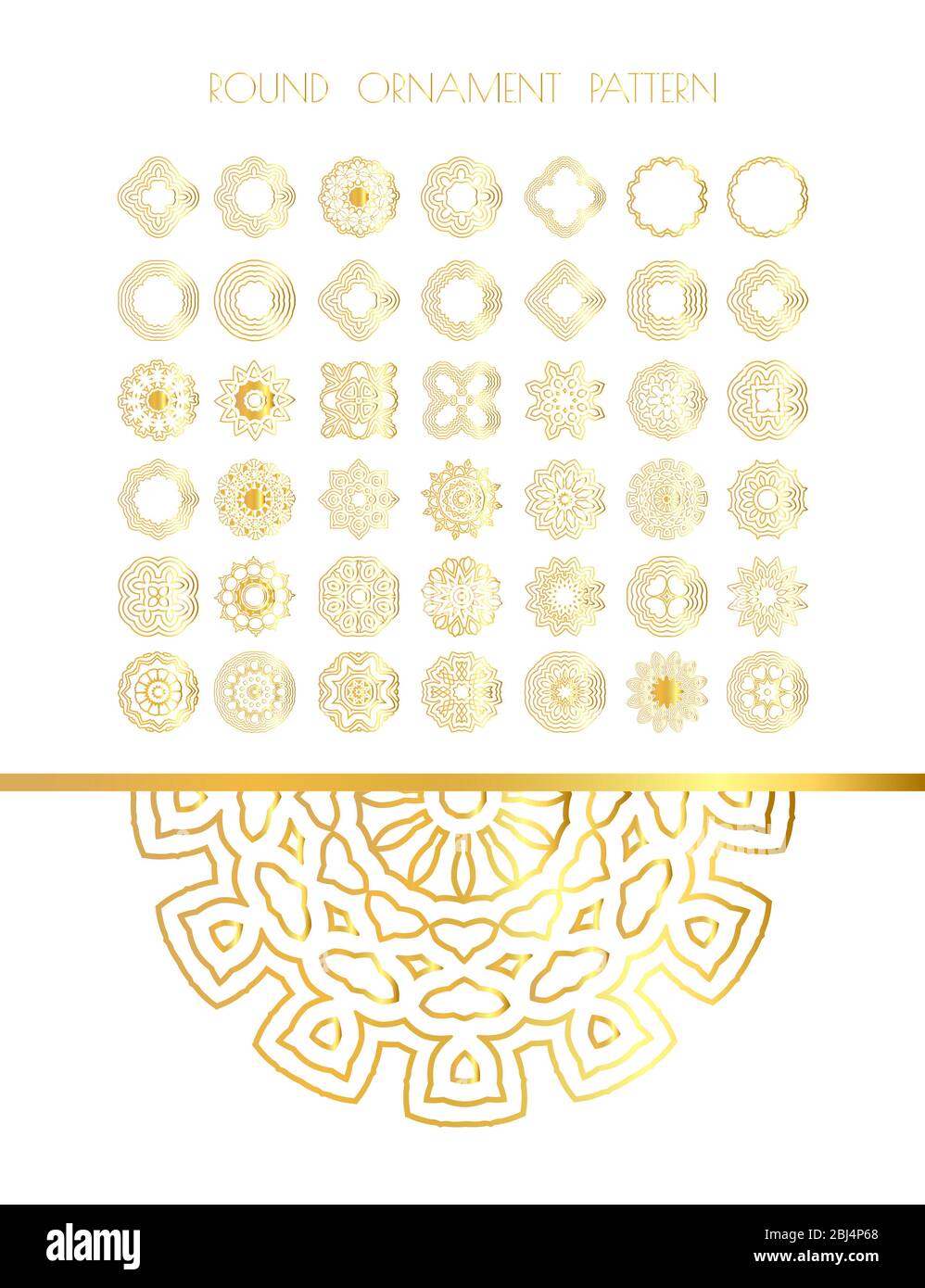 Traditional golden decor on white background. Oriental gold pattern ...
