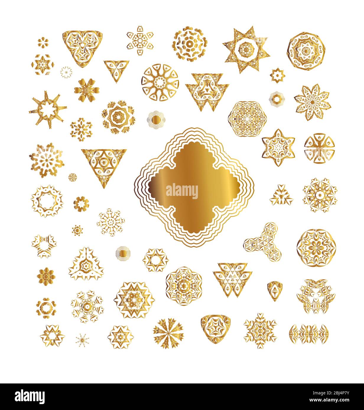 Traditional golden decor on white background. Oriental gold pattern ...