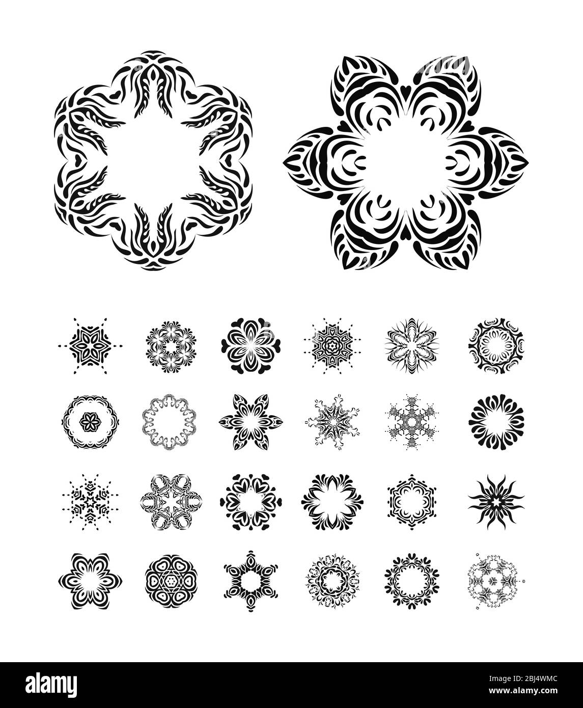 Mandala. Round ornament pattern set. Stock Photo