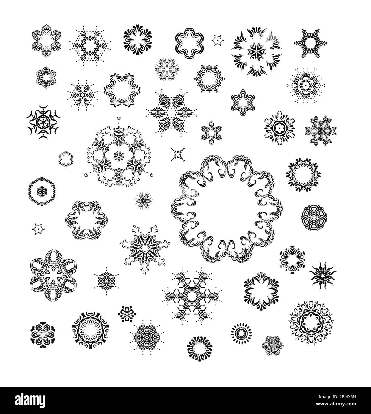 Circular pattern of traditional motifs and ancient oriental ornaments. Hand drawn background. Stock Photo