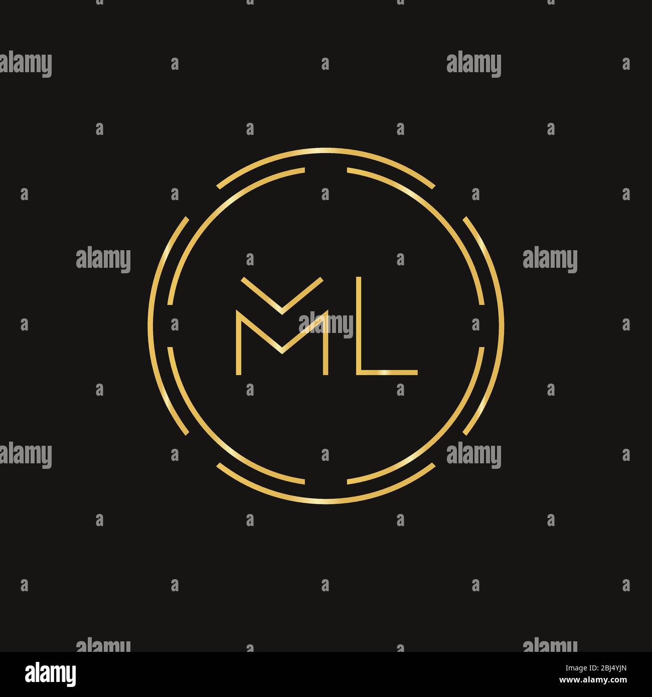 Initial ML letter Logo Design vector Template. Abstract Letter ML logo Design Stock Vector