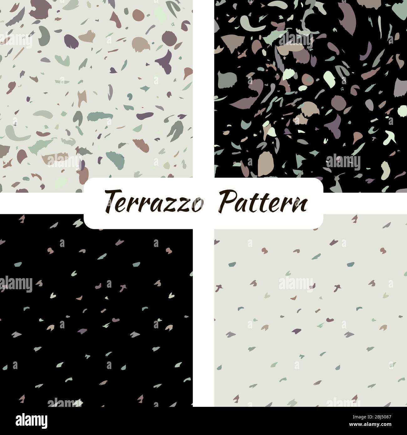 Terrazzo imitation seamless pattern background. Abstract vector texture design Stock Vector