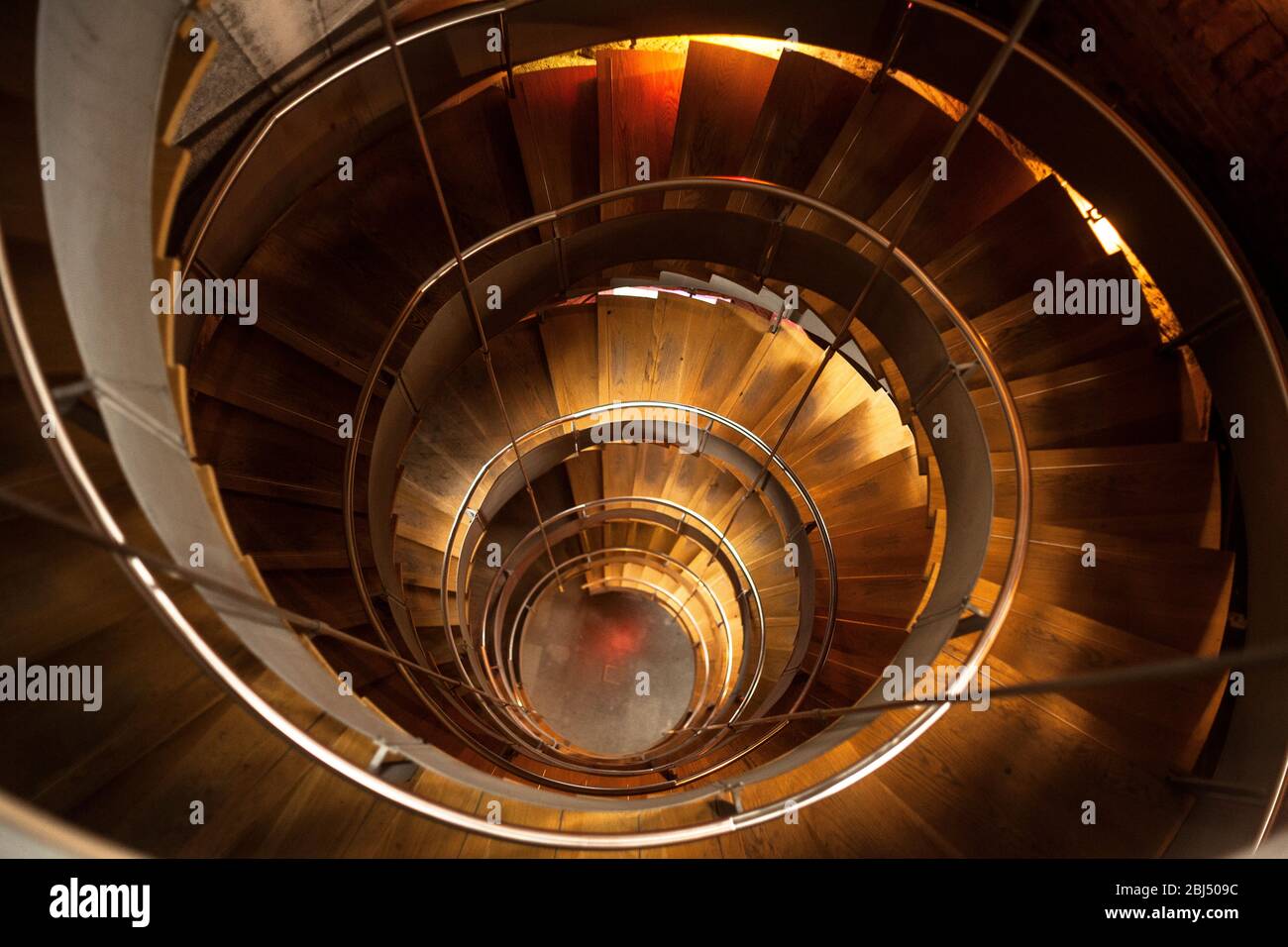 The helical staircase at the Lighthouse in Glasgow. Stock Photo