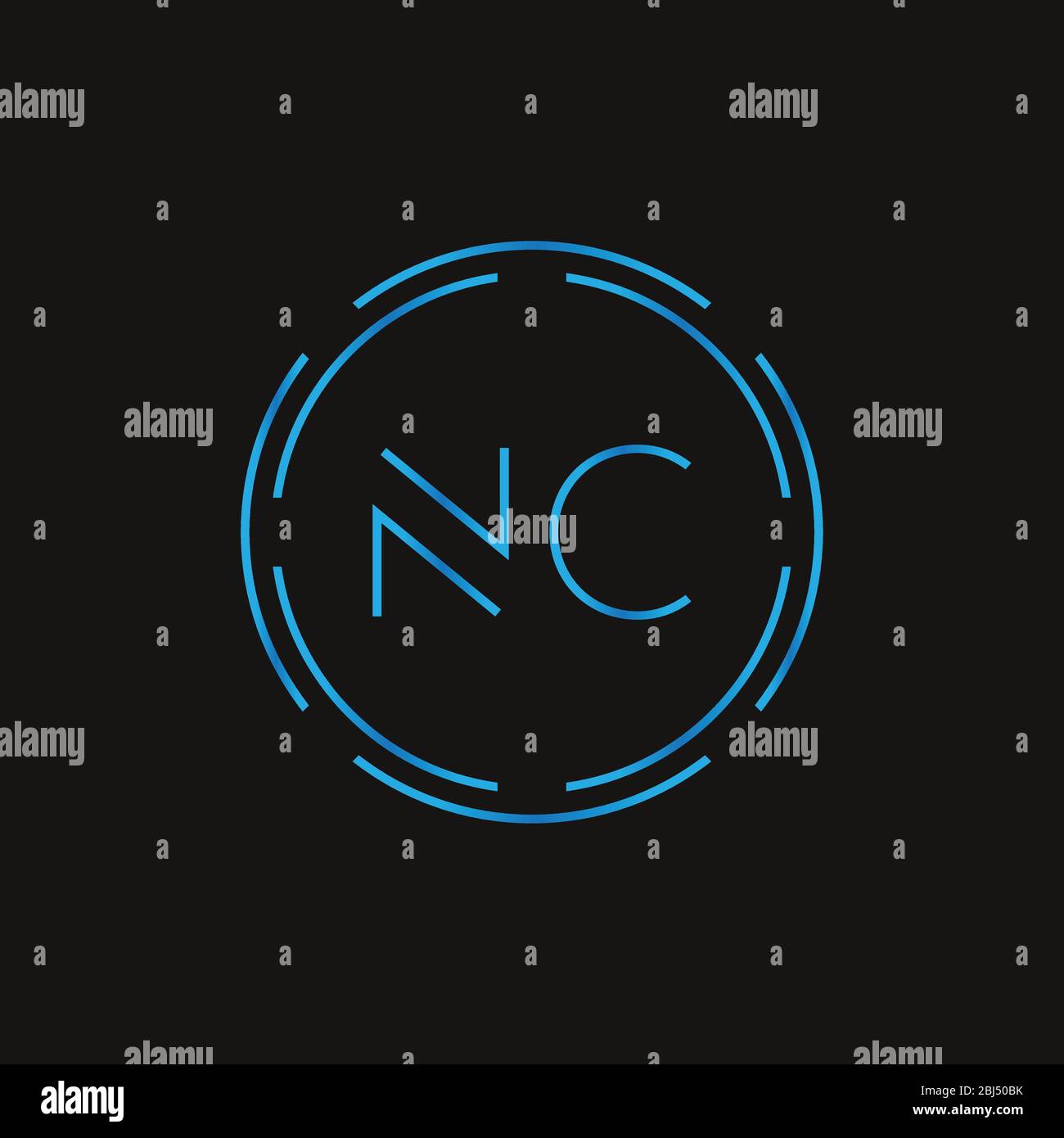 Initial Letter NC Logo Design Vector Template. Digital Abstract NC ...