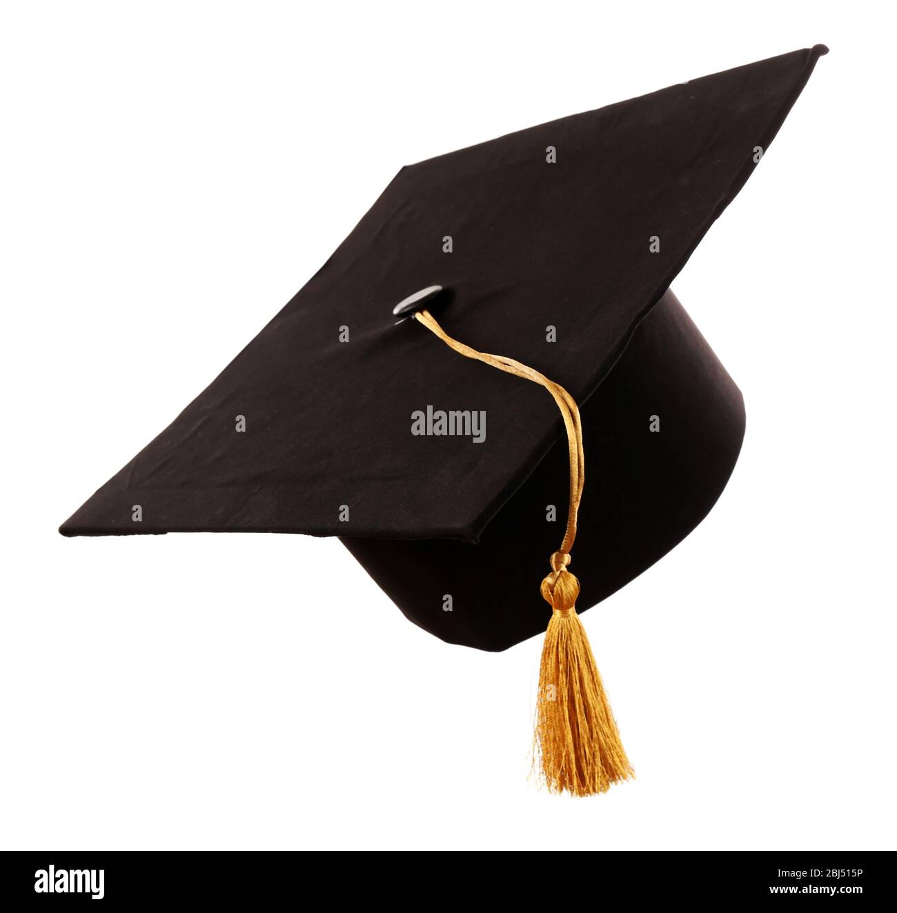 Black student hat, isolated on white Stock Photo - Alamy