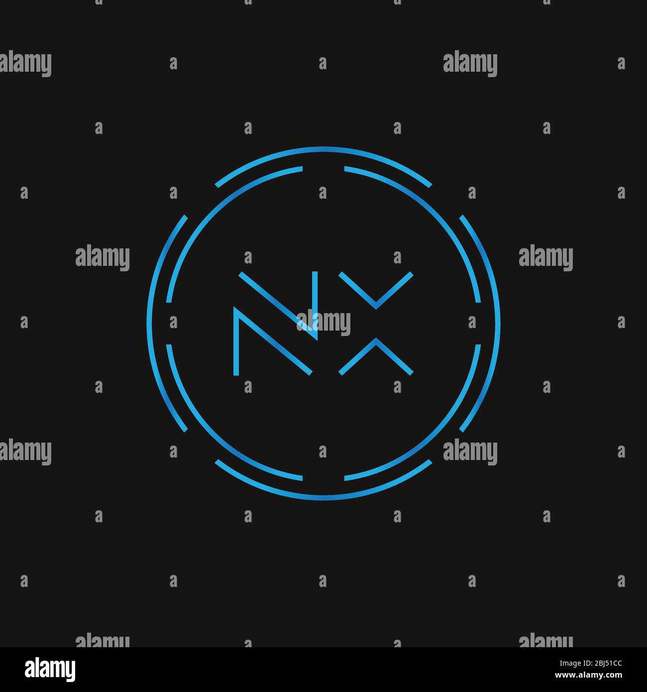 Initial Letter NX Logo Design Vector Template. Digital Abstract NX ...