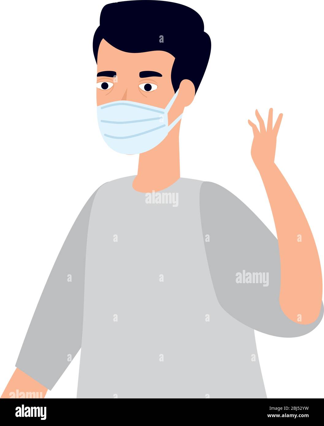 male paramedic using face mask isolated icon Stock Vector Image & Art ...
