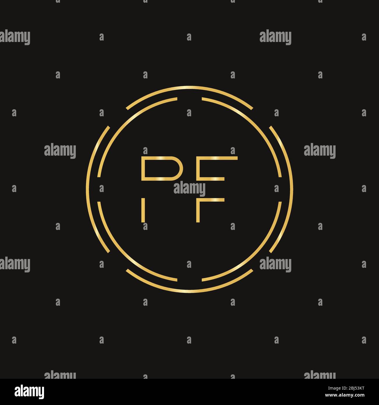 Initial Letter PF Logo Design Vector Template. PF Letter Logo Design Stock Vector