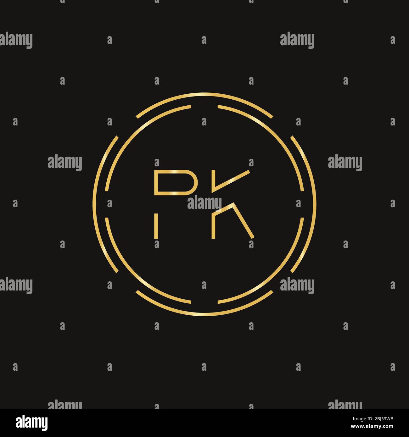 Initial Letter PK Logo Design Vector Template. PK Letter Logo Design