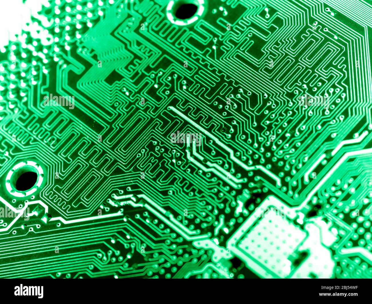 Computer internal memory and motherboard circuit hardware Stock Photo