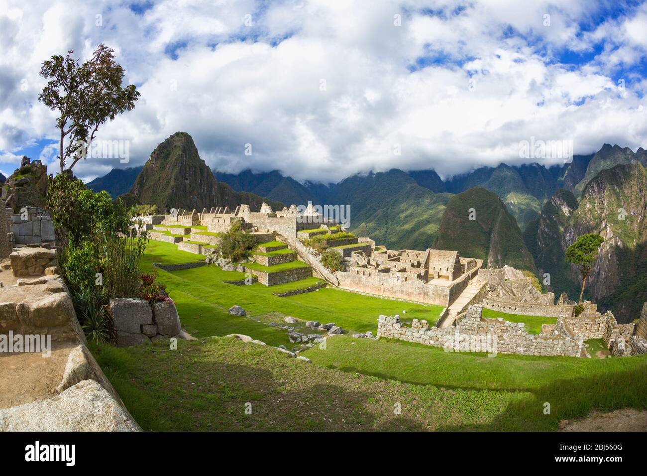The citadel of Machu Picchu in Peru. Stock Photo
