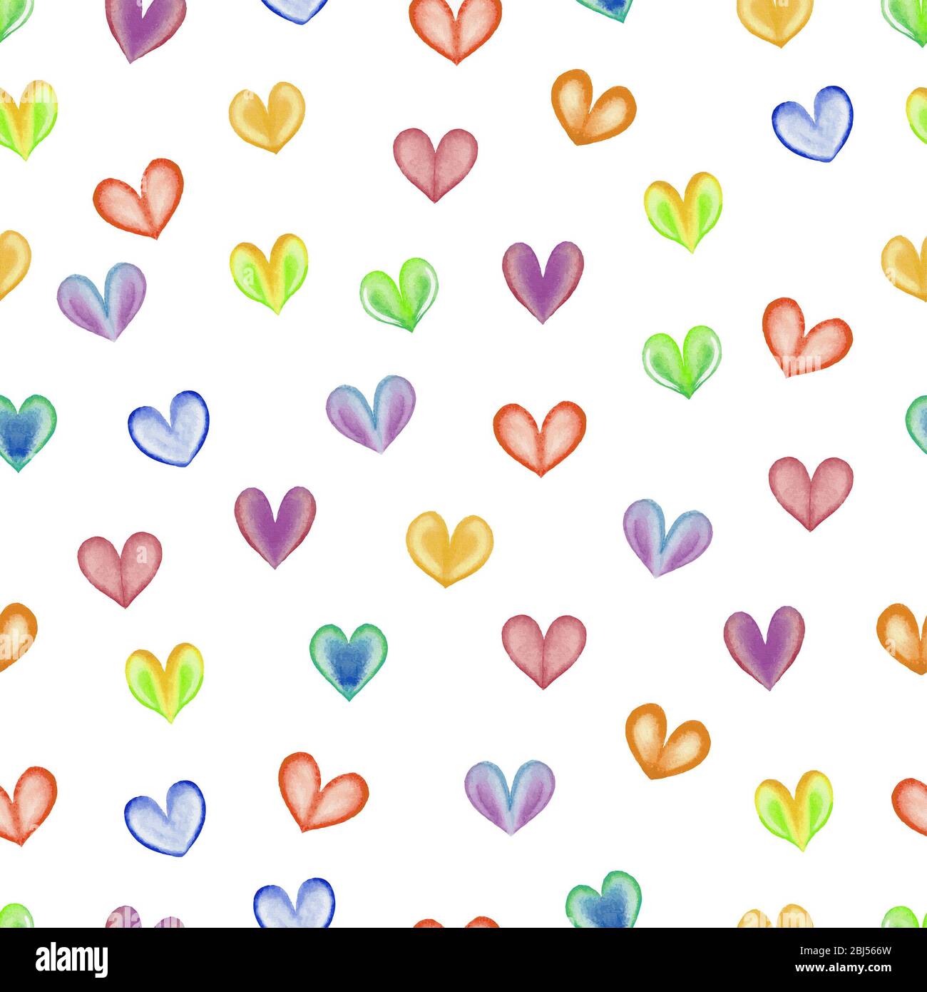 Colorful watercolor hearts pattern hi-res stock photography and images ...
