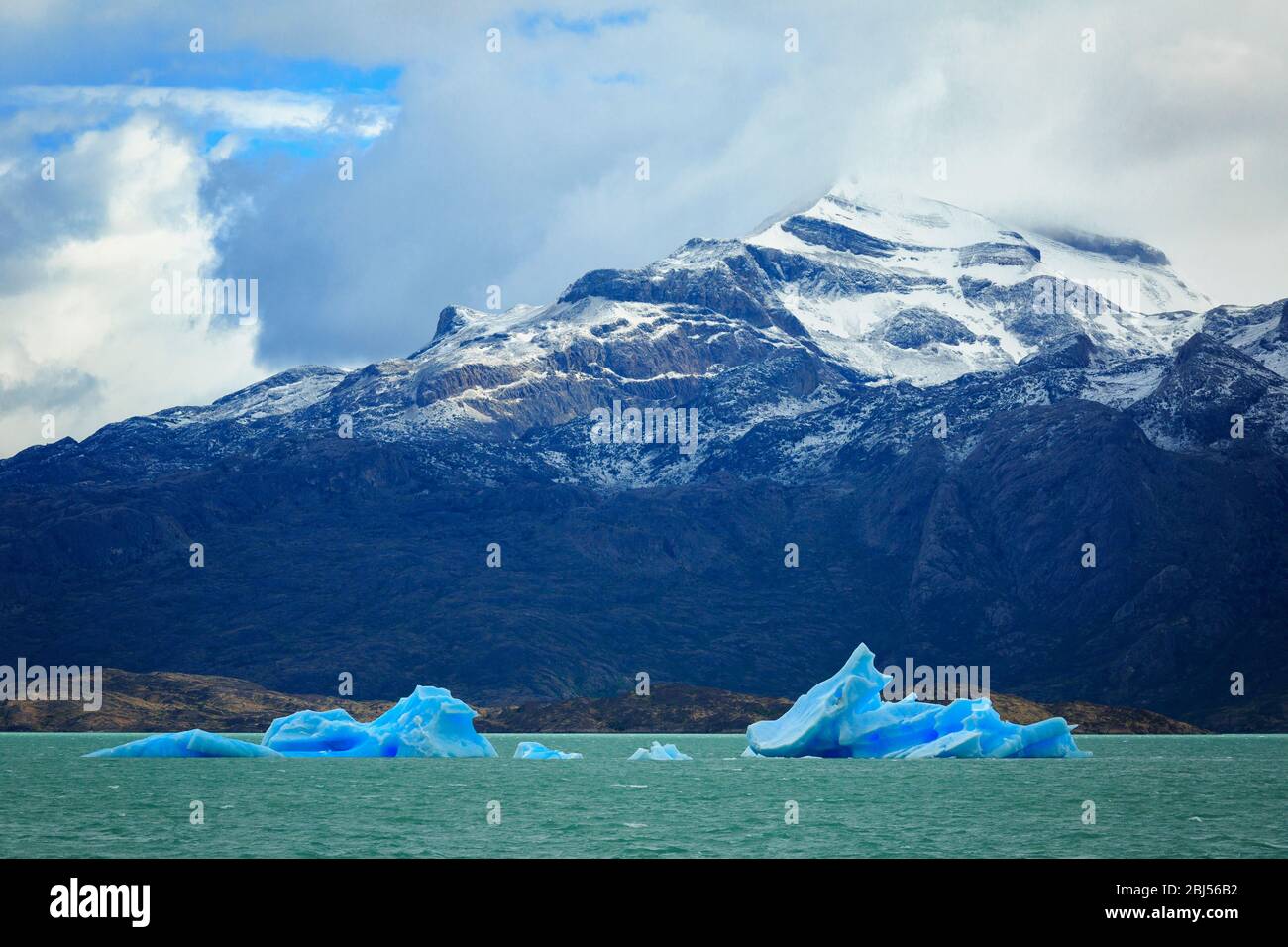 Icebergs of Upsala Glacier, Southern Patagonian Icefield, Los Glaciares National Park in Santa Cruz Province, Argentina Stock Photo