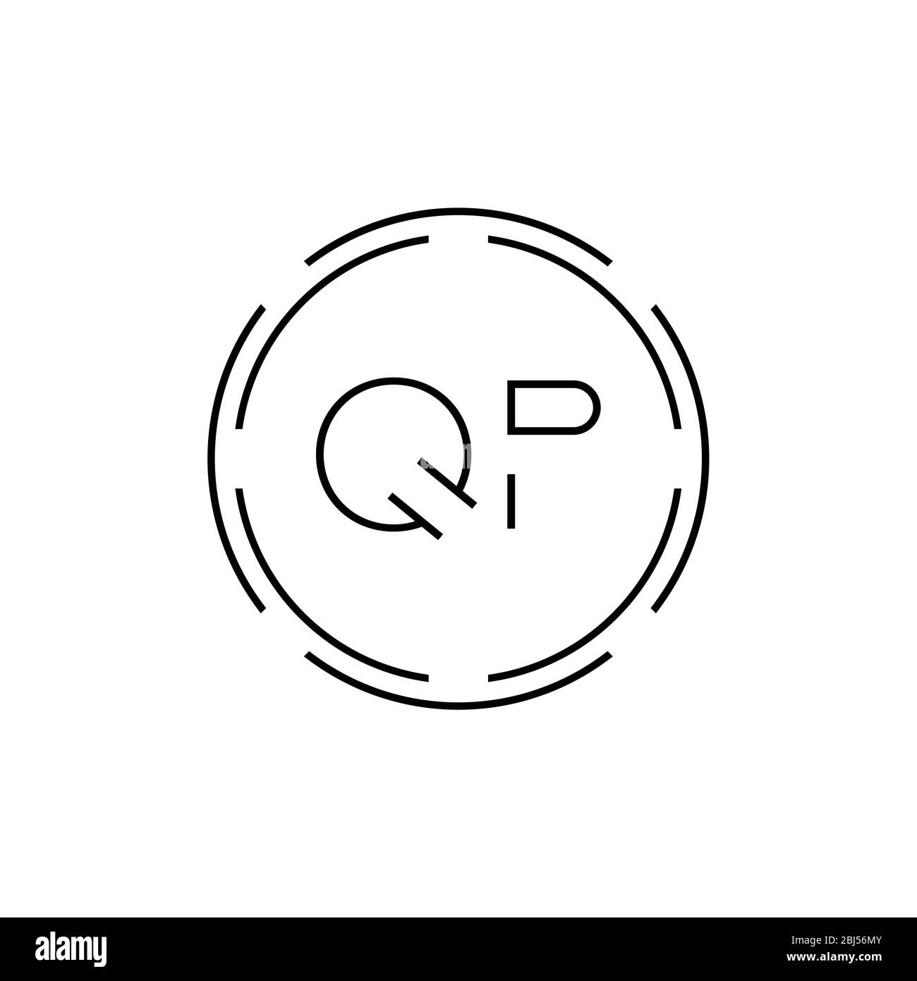 Initial Letter QP Logo Design Vector Template. Digital Abstract Circle QP Letter Logo Design
