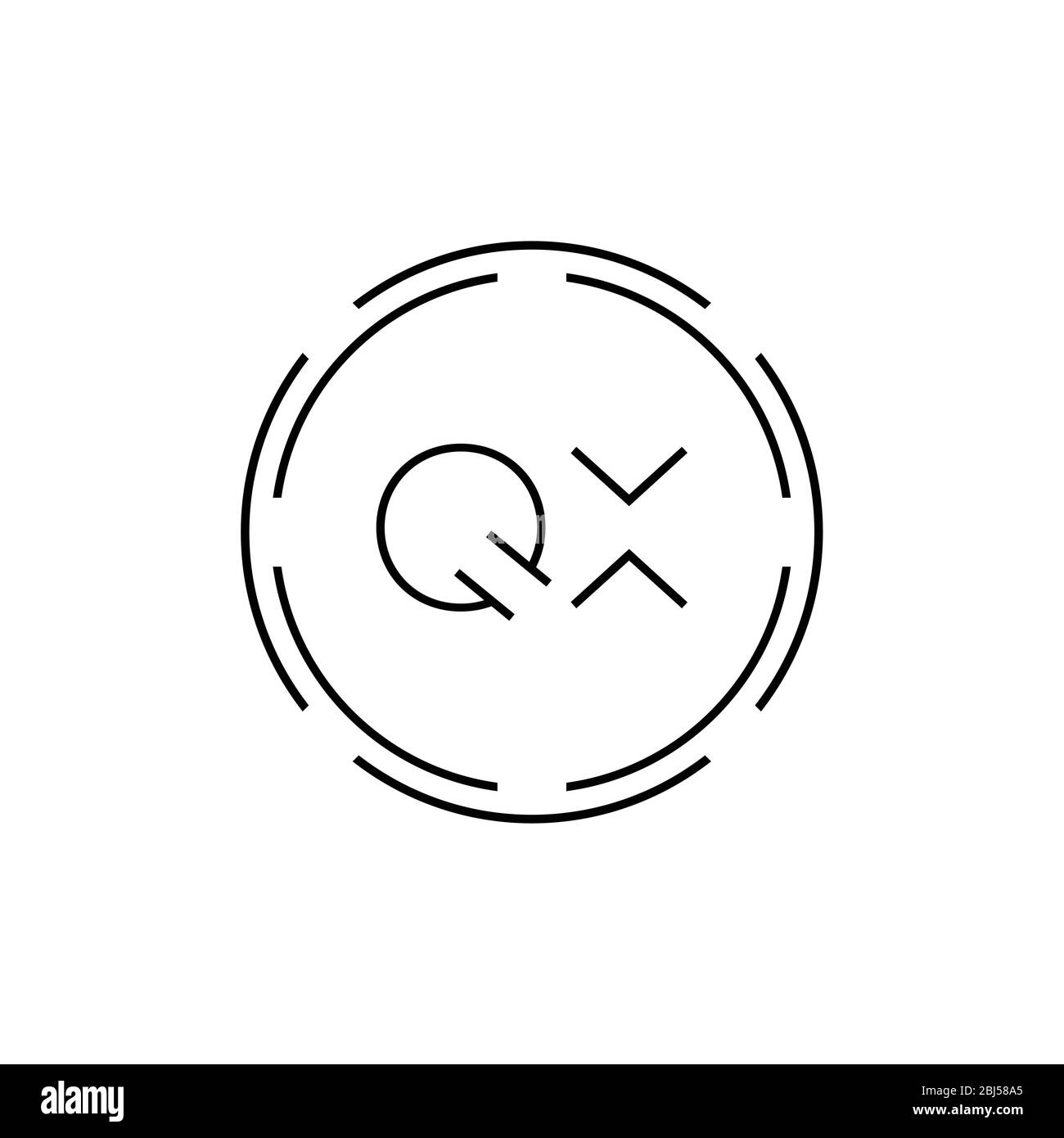 Initial Letter QX Logo Design Vector Template. Digital Abstract Circle