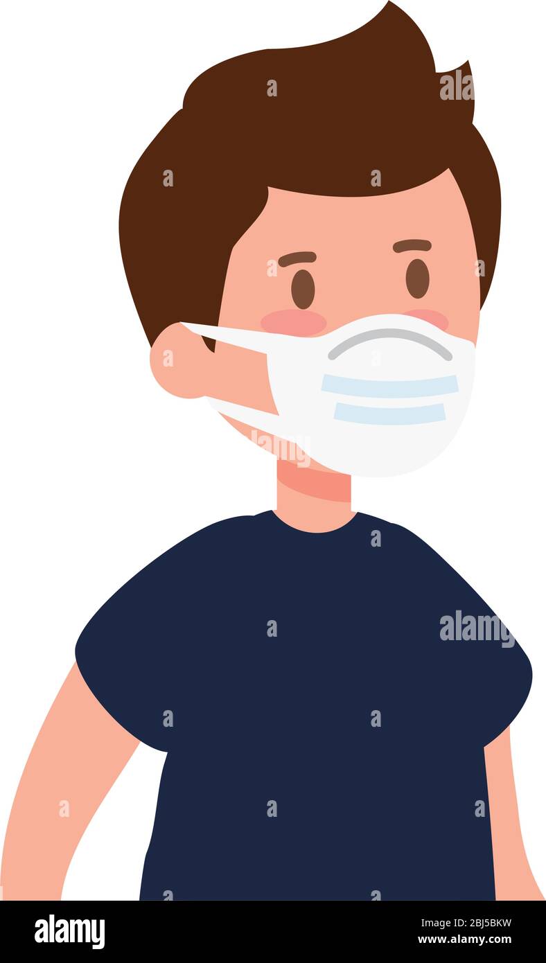 boy using face mask isolated icon Stock Vector Image & Art - Alamy