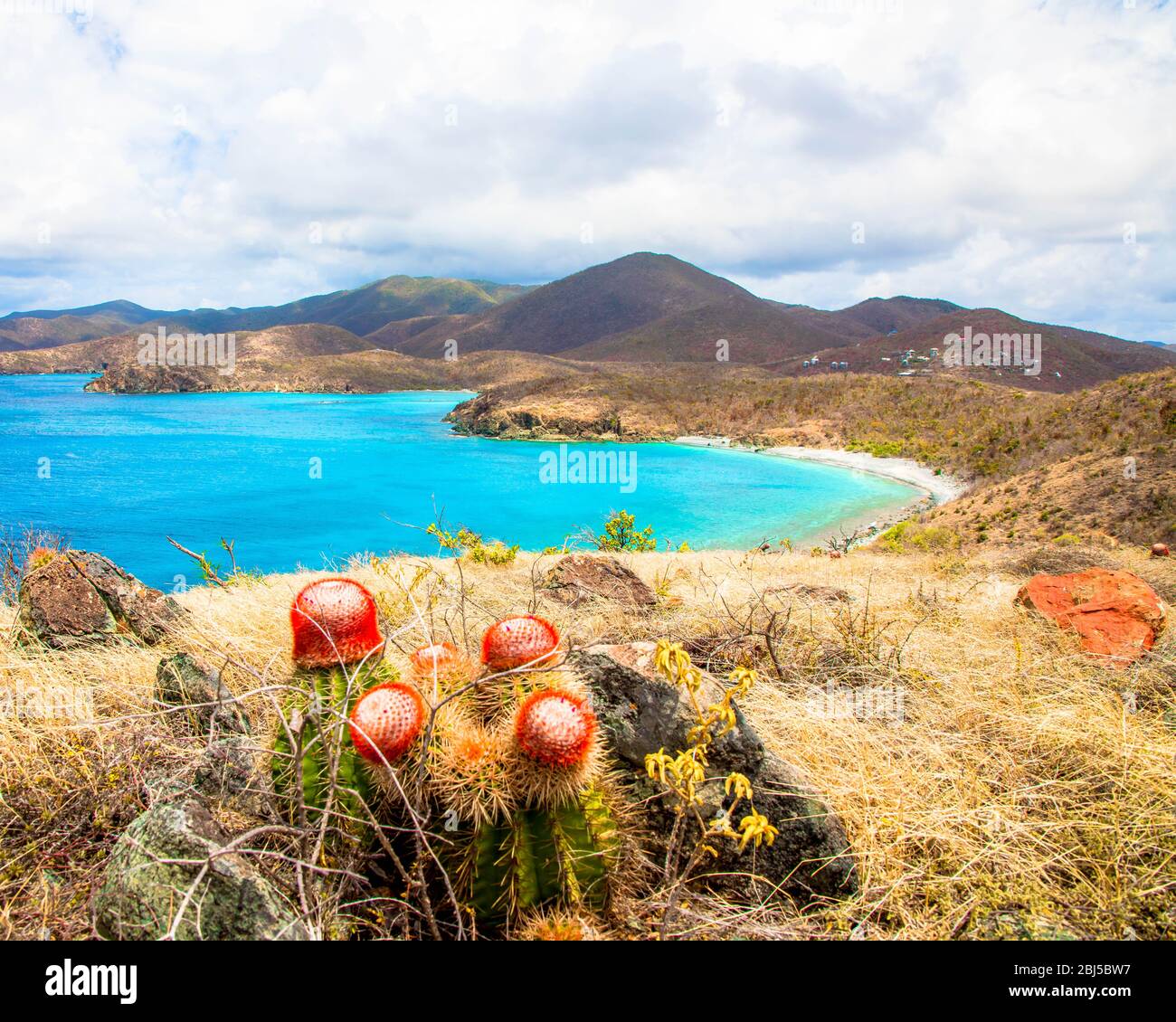 Hiking on a beautiful island with blue ocean water Stock Photo Alamy
