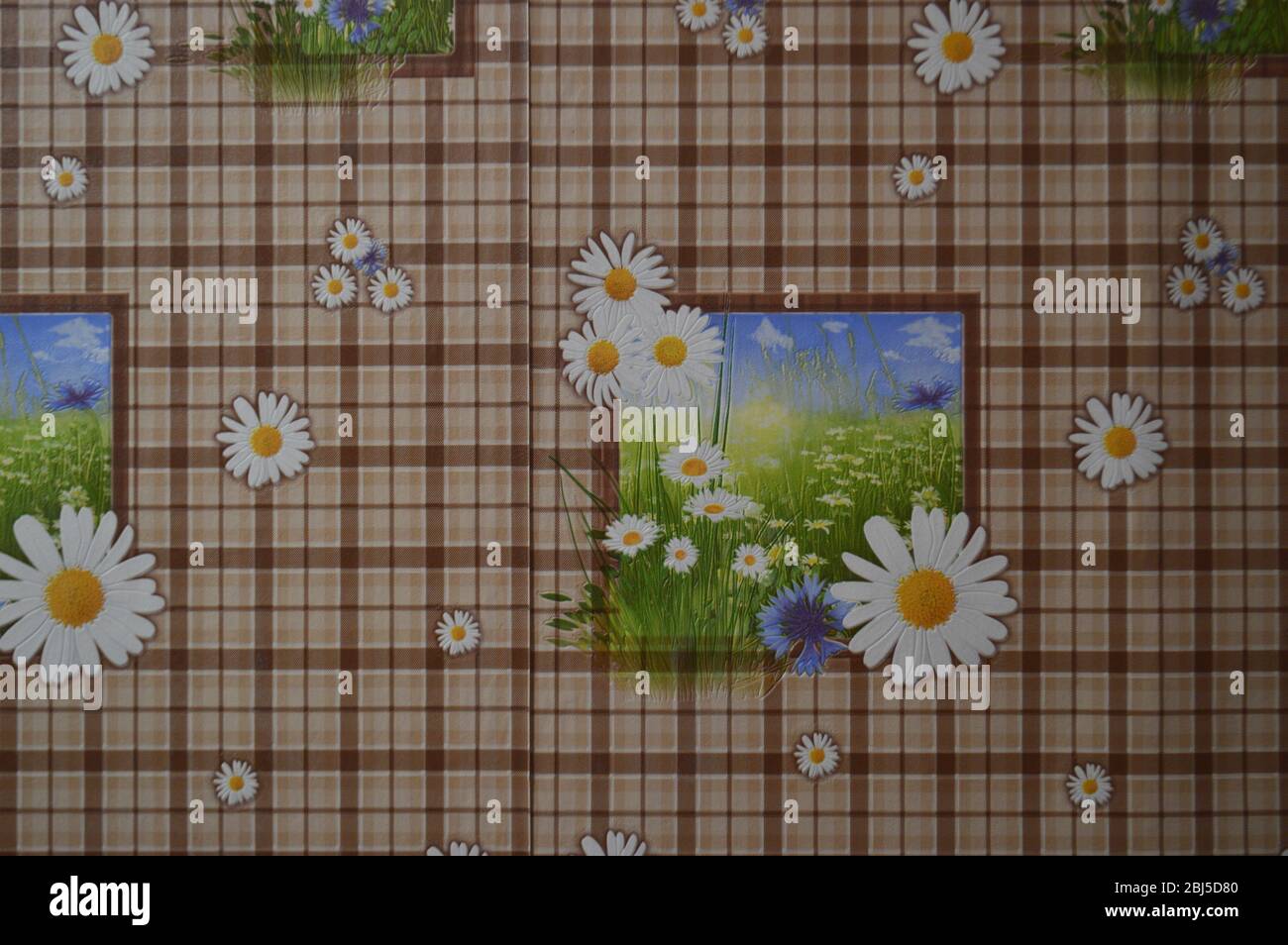 drawing of old Wallpaper on the wall Stock Photo - Alamy