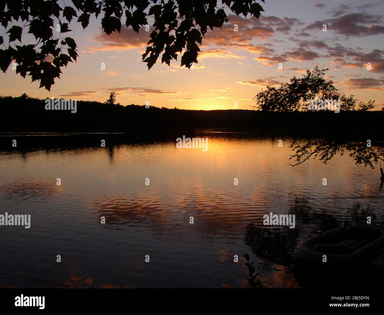 Sunset at Lake St. Maine Stock Photo Alamy