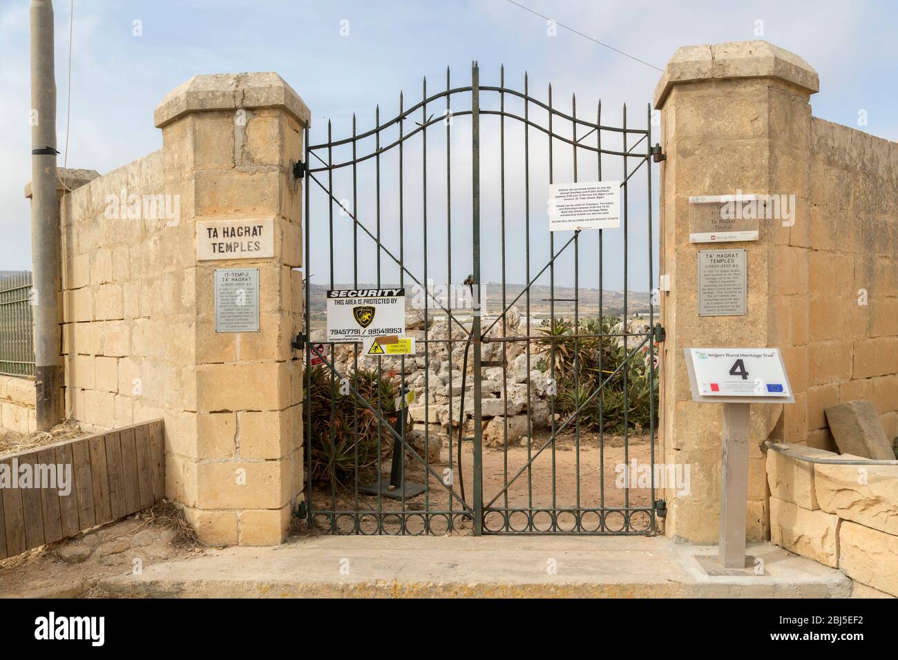 Entrance to Ta' Hagrat Temple, Triq San Pietru, Mgarr, Malta Stock Photo