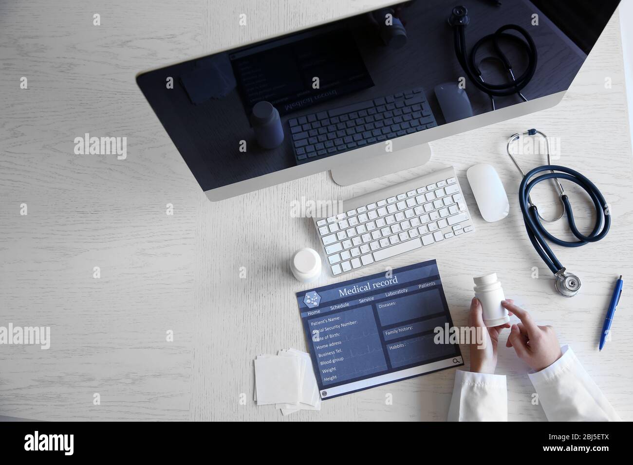 Young woman using his tablet-pc, close up Stock Photo
