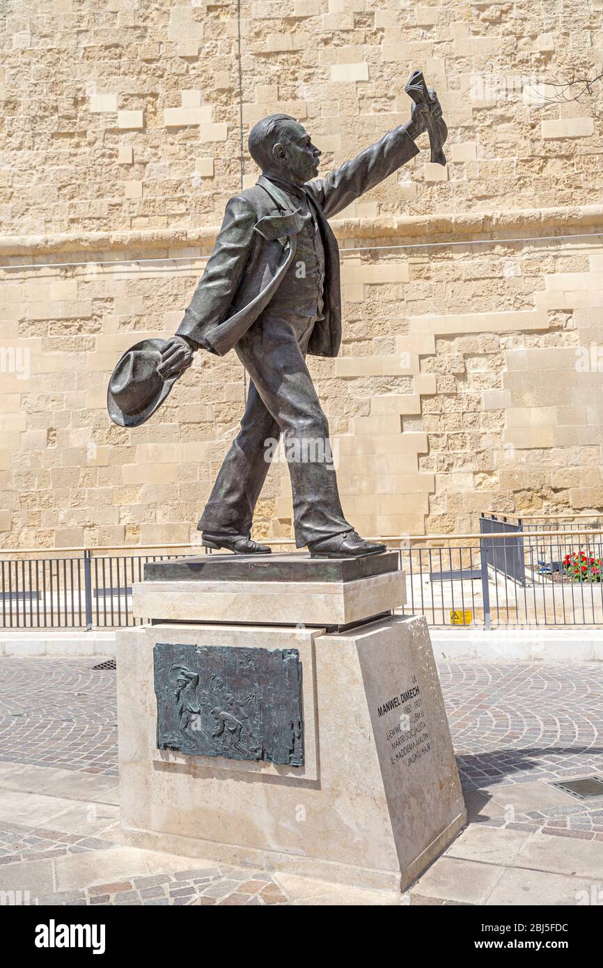 Statue of Manwel Dimech 18601921, Valletta, Malta Stock Photo Alamy