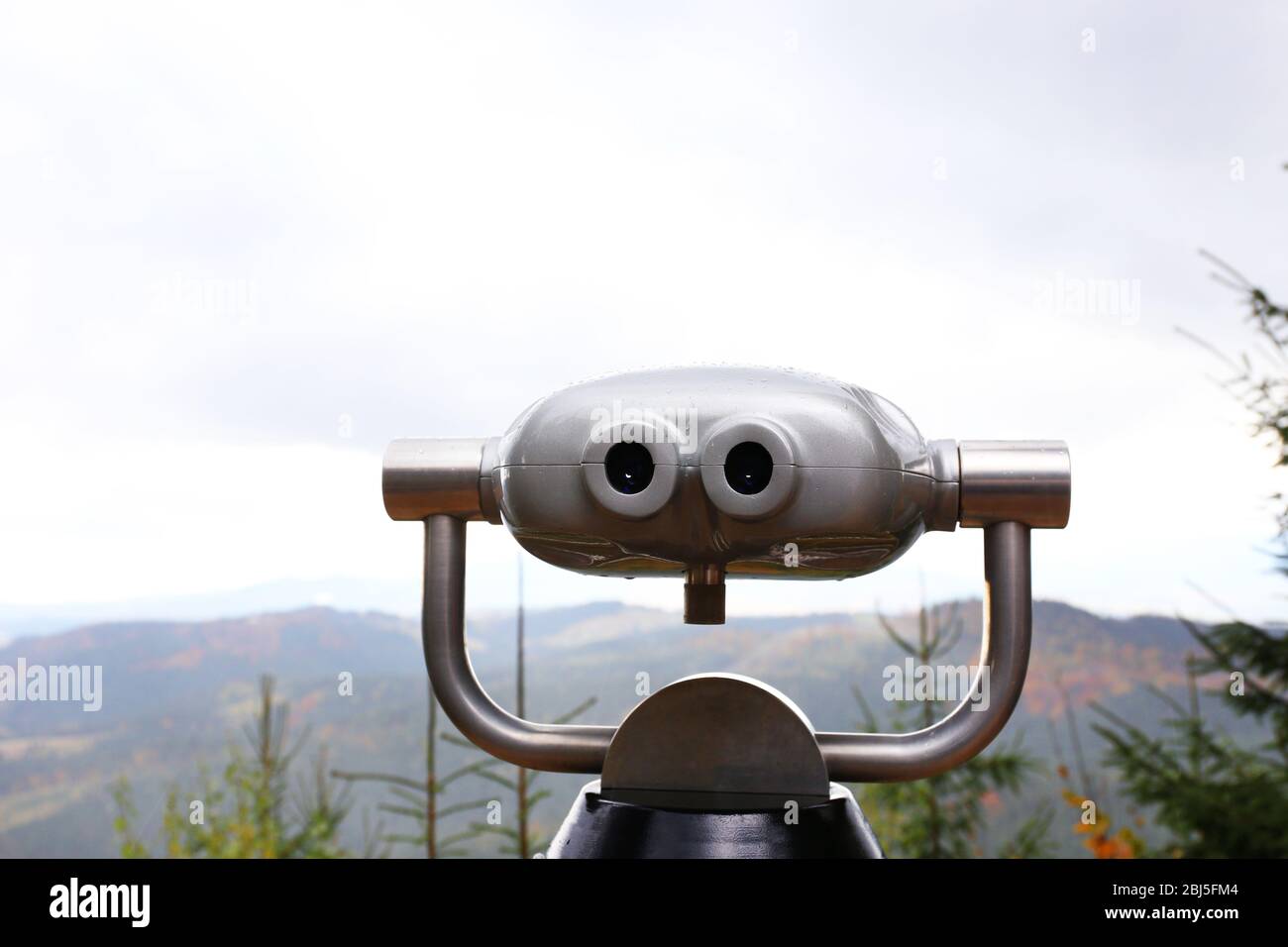 Telescope for watching mountains Stock Photo Alamy