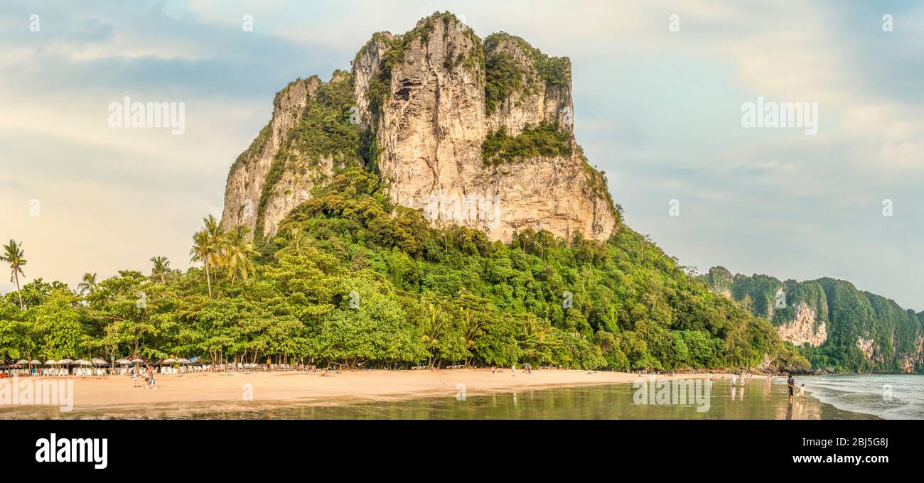 Panoramic view of Ao Nang Beach near Krabi, Southern Thailand Stock Photo