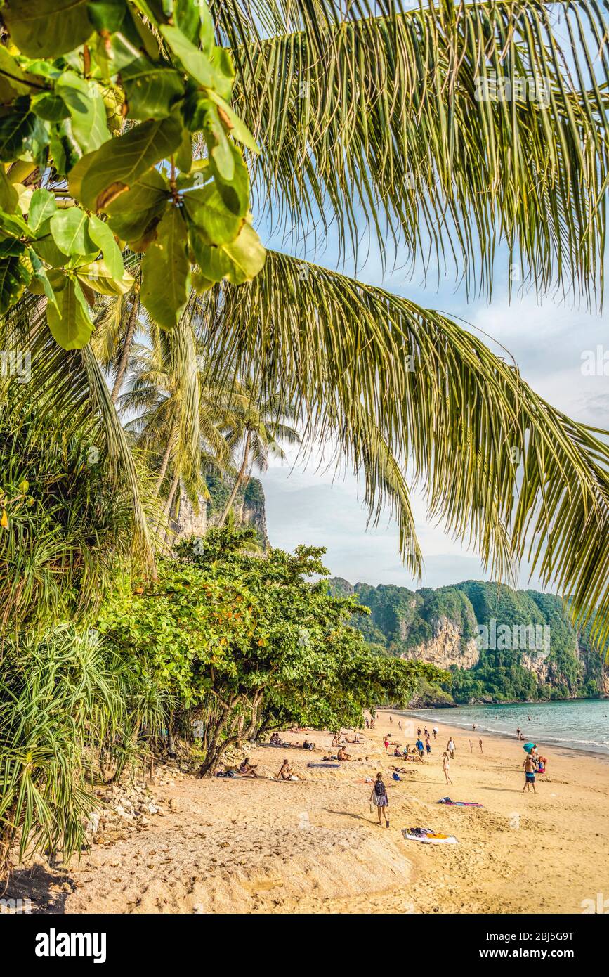 Scenic view of Ao Nang Beach near Krabi, Southern Thailand Stock Photo