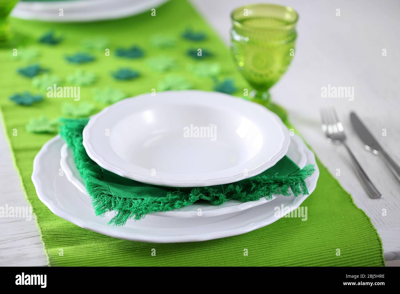 Table Setting For St Patricks Day Stock Photo Alamy