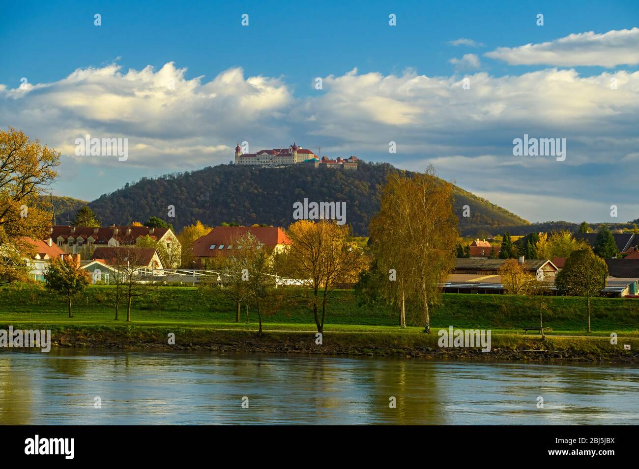 Autumn in the Wachau Valley- Gottweig Abbey, Wachau Valley, near Krems, Lower Austria, Austria Stock Photo