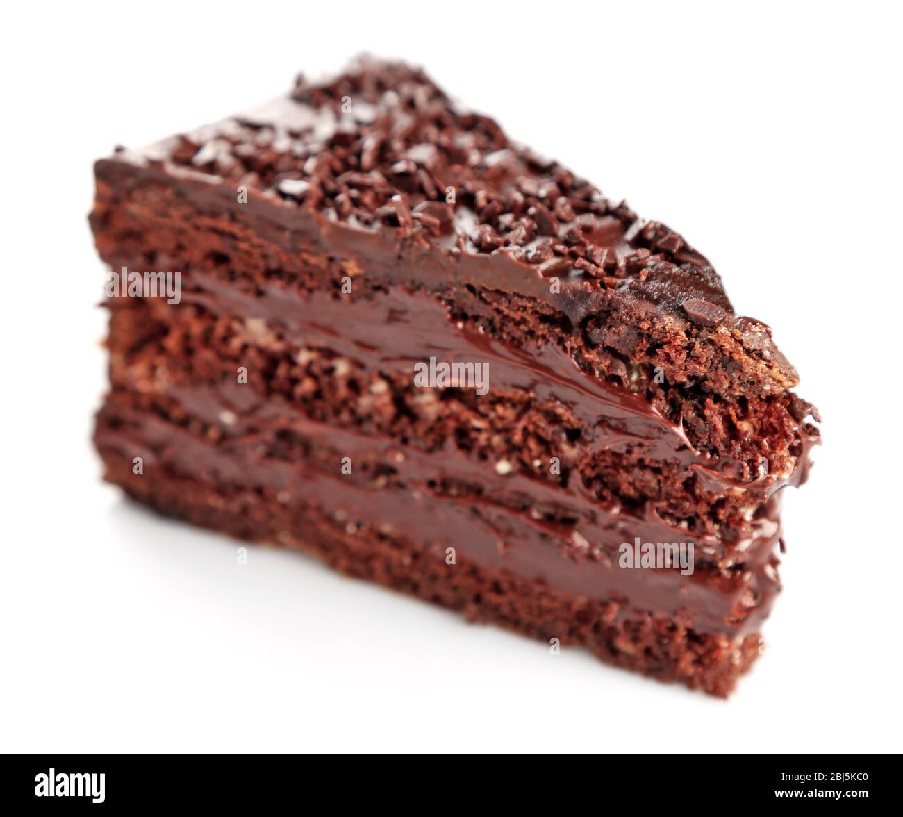 Chocolate cake with chocolate cream isolated on white Stock Photo - Alamy
