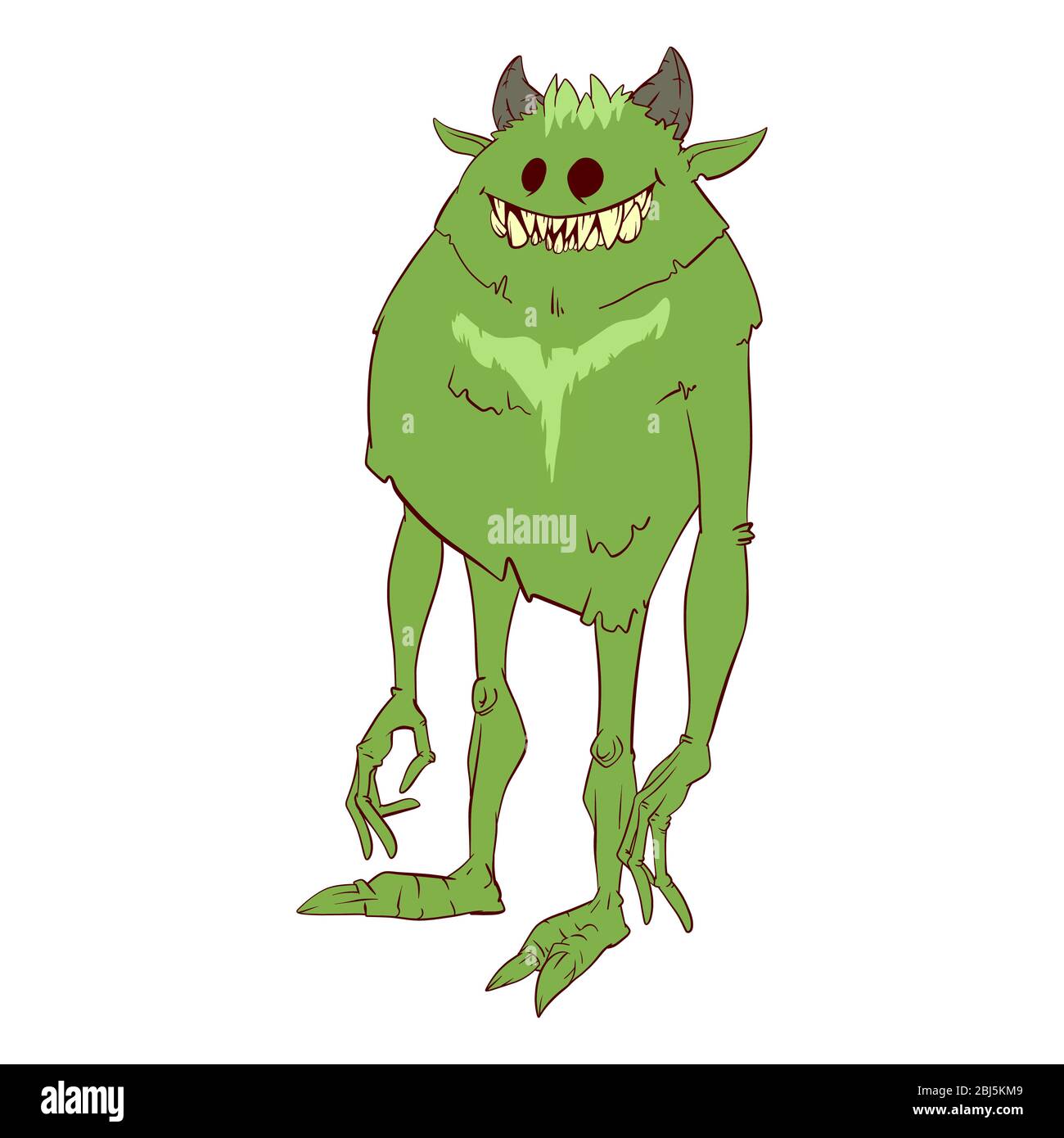 Colorful vector illustration of a cartoon boogeyman, monster or a demon Stock Vector