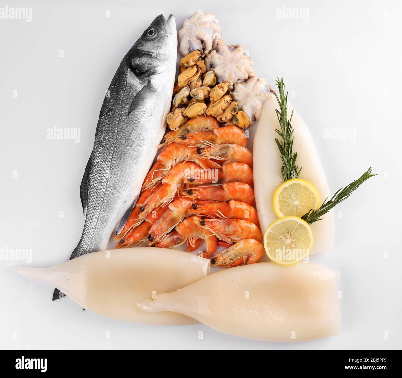 Seafood isolated on white Stock Photo - Alamy