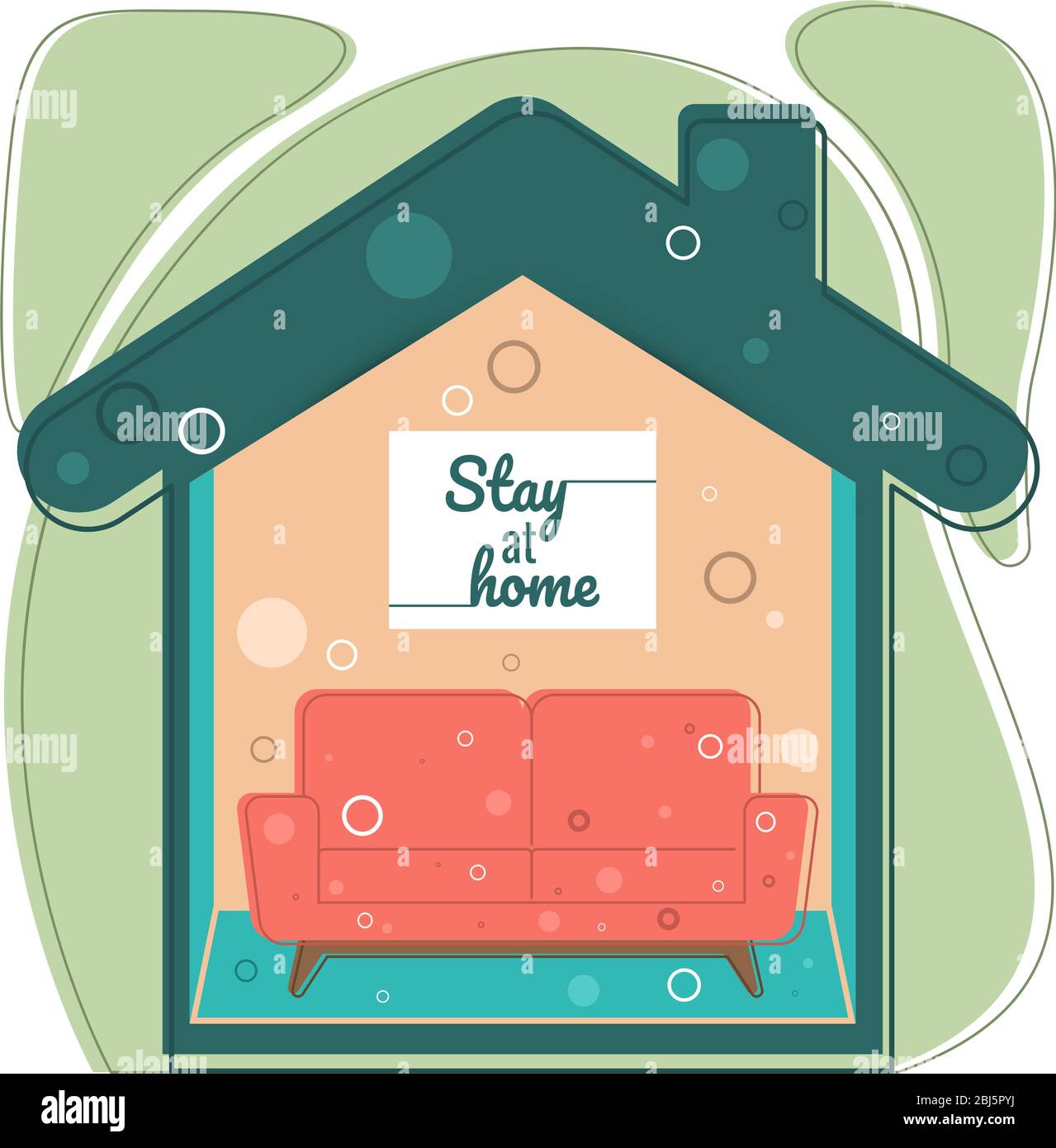 Stay at home poster Stock Vector