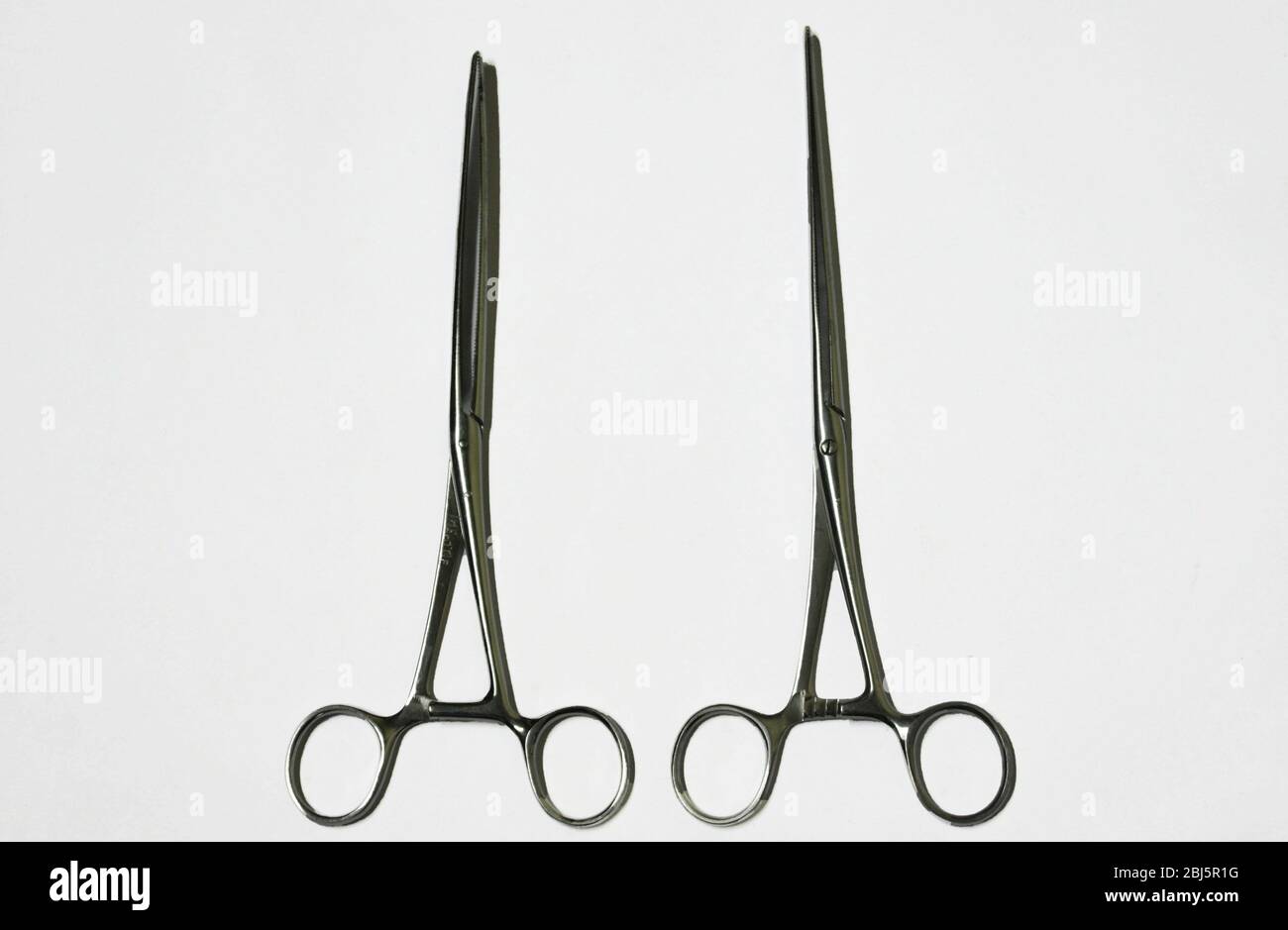 A pair of Doyens Intestinal Clamps.made of surgical steel and used to