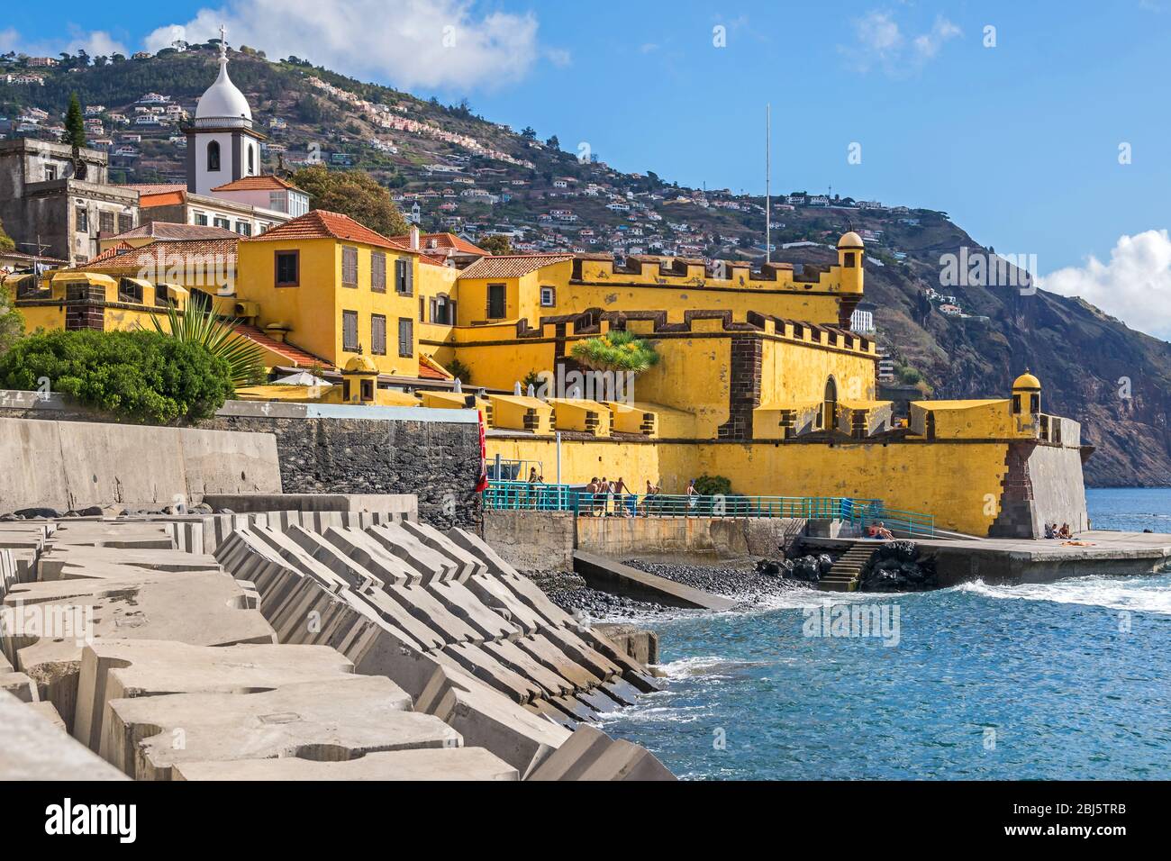 Funchal, Portugal November 10, 2019 Funchal bay with Fort of Sao
