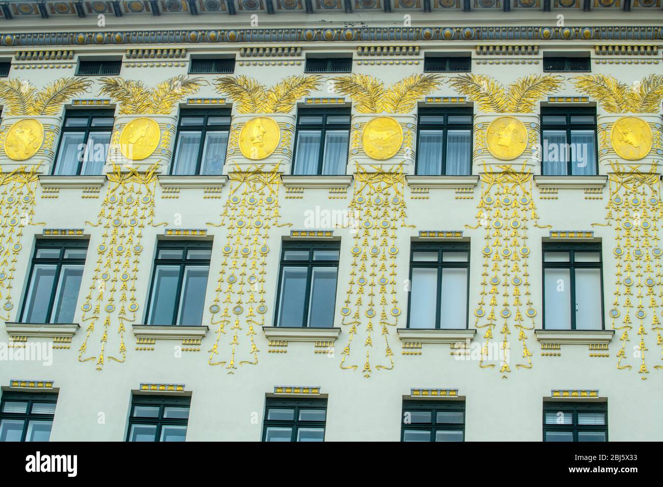 Art Nouveau building by Otto Wagner- Linke Wienzeile no 38, Vienna, Lower Austria, Austria Stock Photo