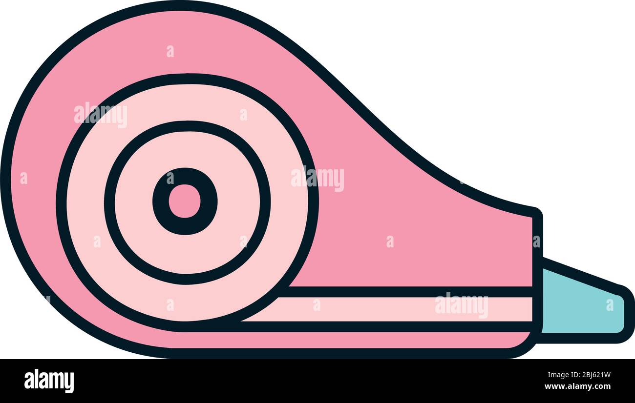 Stationary concept, correction tape icon over white background, line