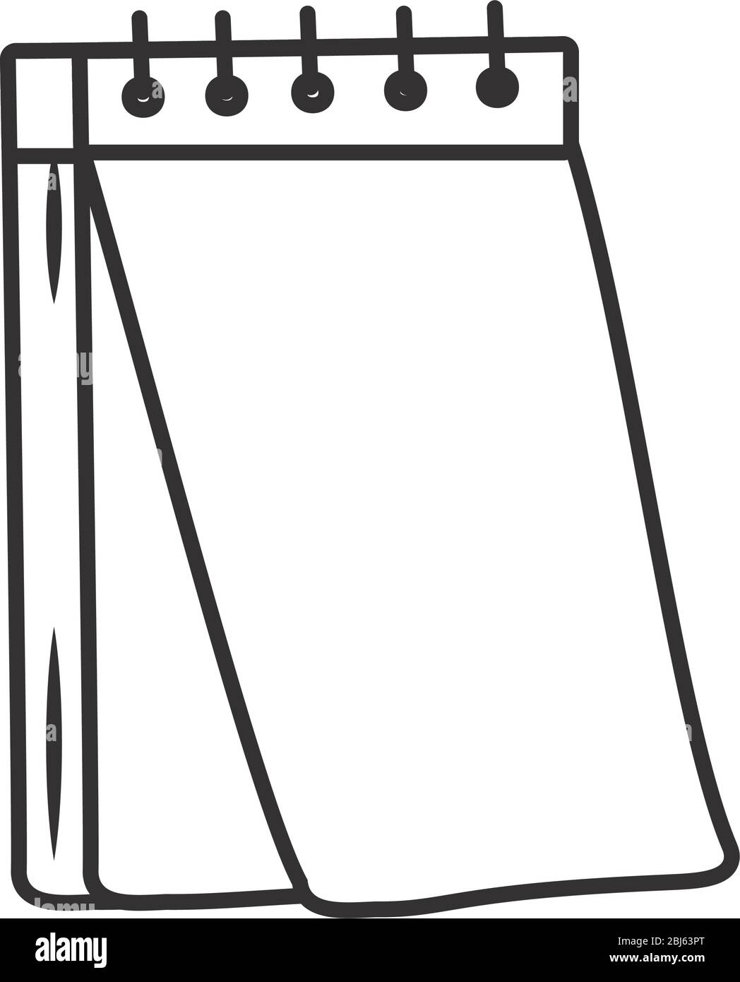 memo pad icon over white background, line style, vector illustration