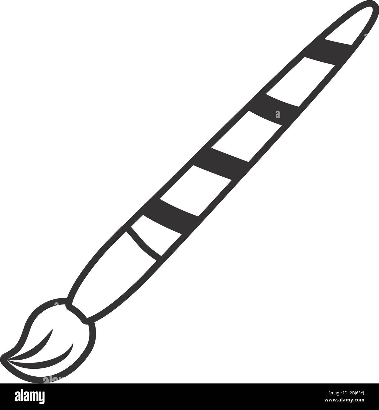 paint brush icon over white background, line style, vector illustration ...