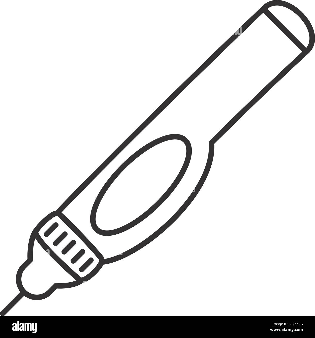 Stationary concept, correction pen icon over white background, line