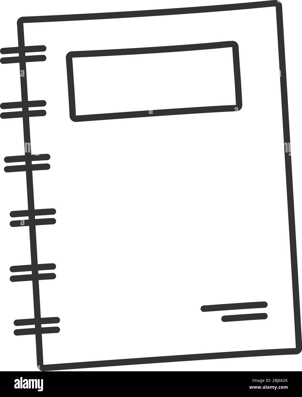 notebook icon over white background, line style, vector illustration