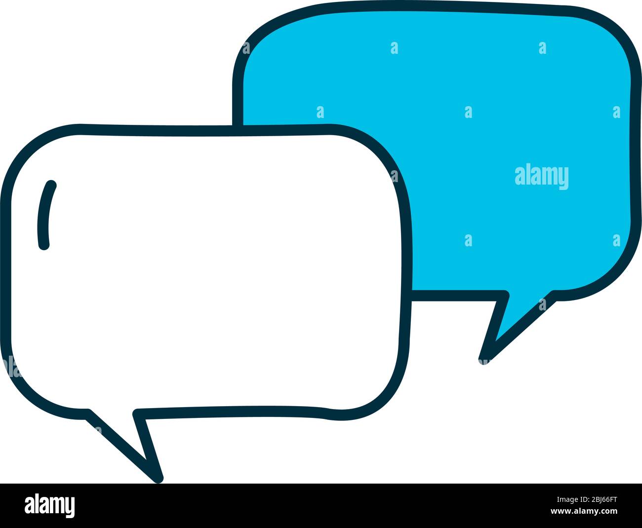 speech bubbles icon over white background, line and fill style, vector ...