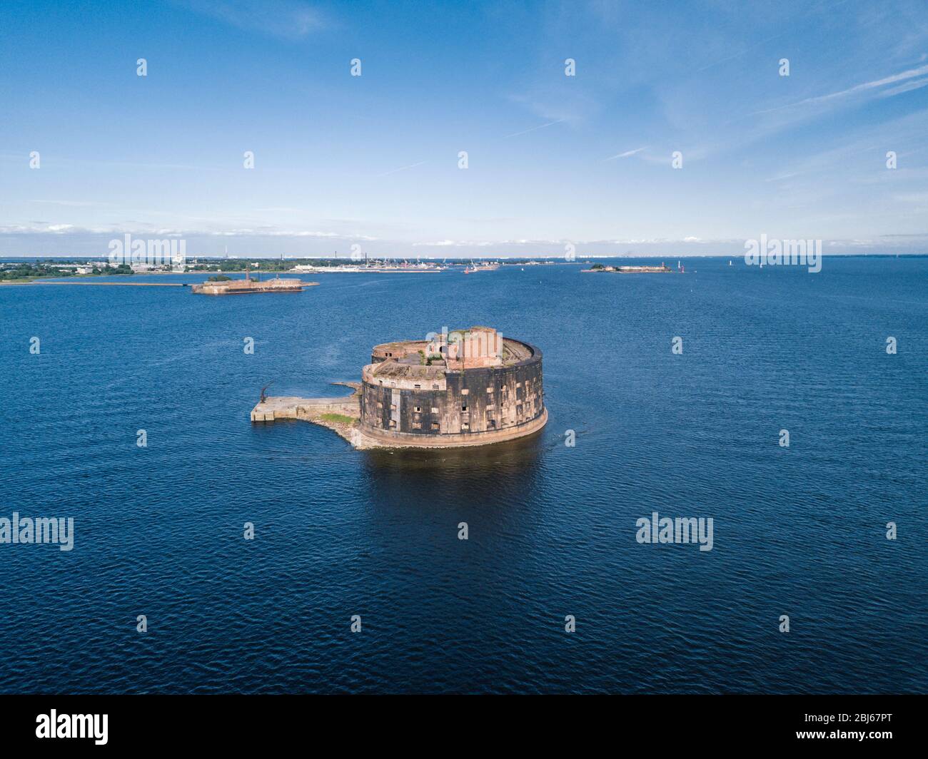 Aerial view of the brick fort Alexander. Kronstadt Stock Photo Alamy