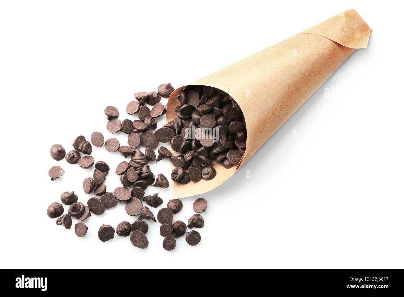 Choco Morrel Chocolate morsels isolated on white Stock Photo - Alamy