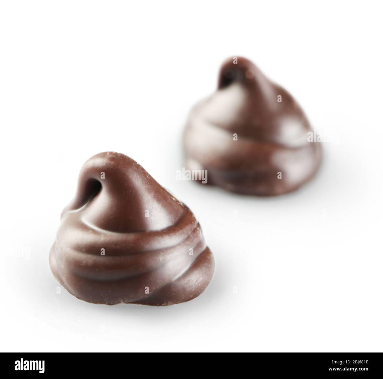 Choco Morrel Chocolate morsels isolated on white Stock Photo - Alamy
